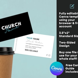 Church Business Card Canva Template, Editable Business Card, Church Branding, Church Resources, Church Graphics CGC005