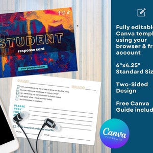 Youth Ministry Response Card Template: Editable Prayer Card (Canva)