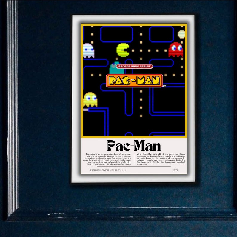 Retro Pac-man Poster - Digital Download Video Game Poster - Etsy