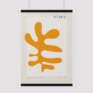 Digital Poster &quot;Time&quot;, Modern, Eclectic, Light, Art, Minimalistic, Living Room, Yellow, Organic