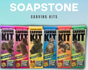 Soapstone Animals - Hand-Carved Miniature Stone Animal Figurines, craft night, social events, meditation me-time, Great for Kids party