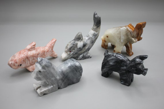 Onyx Marble Animal Carvings from Mexico, Mexico onyx, vintage onyx stone, made in Mexico, crystal carving, spirit animals, totem figurings