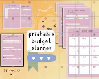 Budget tracker, finance Planner Templates, Finance Savings Tracker Printable Binder, Monthly Debt, Bill, Spending, Expenses Tracker
