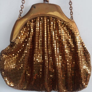 Vintage Gold Mesh Chainmail Whiting & Davis Clutch Purse