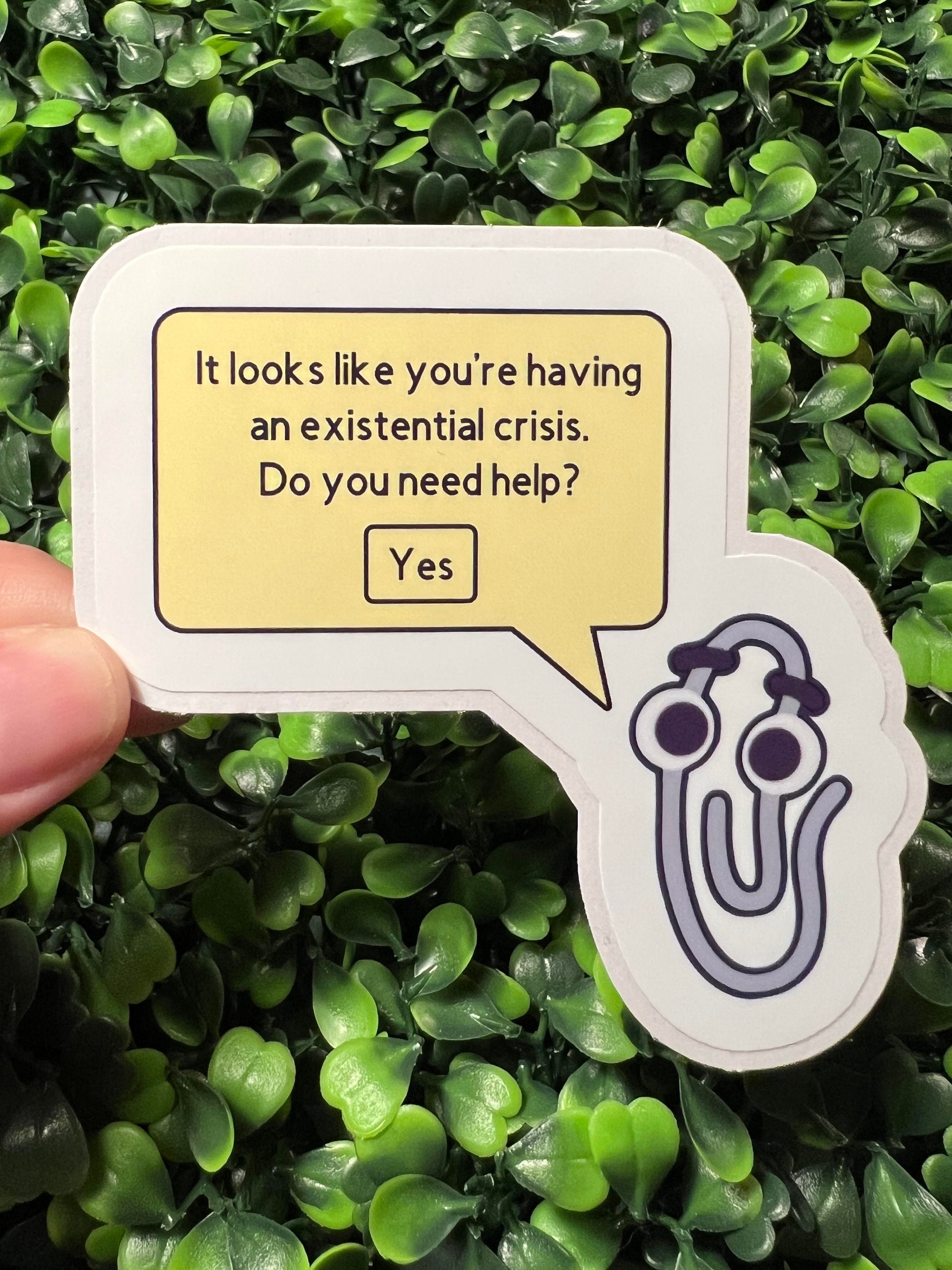 Clippy the Paperclip Funny Stickers / WATERPROOF / Easy Peel / Etsy