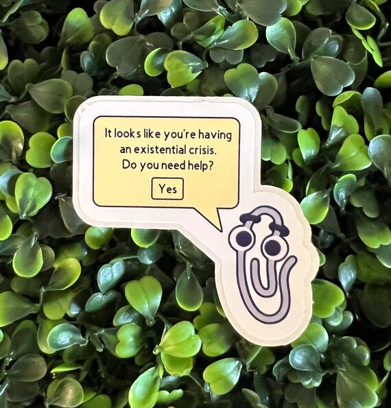 Clippy the Paperclip Funny Stickers / WATERPROOF / Easy Peel / Etsy