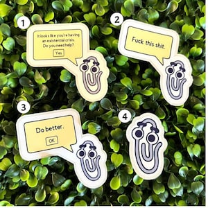 Clippy the Paperclip Funny Nostalgic Stickers / WATERPROOF / Easy Peel / Funny Coworker Gift / Funny Bridesmaid Gift / Funny Christmas Gift afbeelding 6