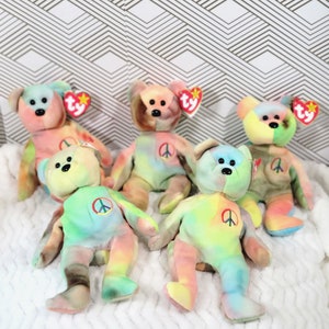 Peace Bear Ty Beanie Baby - Mint Condition