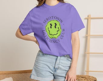 Club-T-shirt serotoninetekort | Green Melting Smile-afbeelding