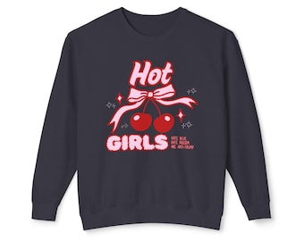 Hot meisjes sweater met ronde hals en kersenbloesem | retro kawaii pin-up