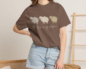 Three watercolor sheep The Lord is my Shepherd T-shirt | Christian faith tee