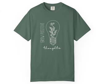 T-shirt met illustratie van de bloem van de gloeilamp | Doordachte lijntekeningen