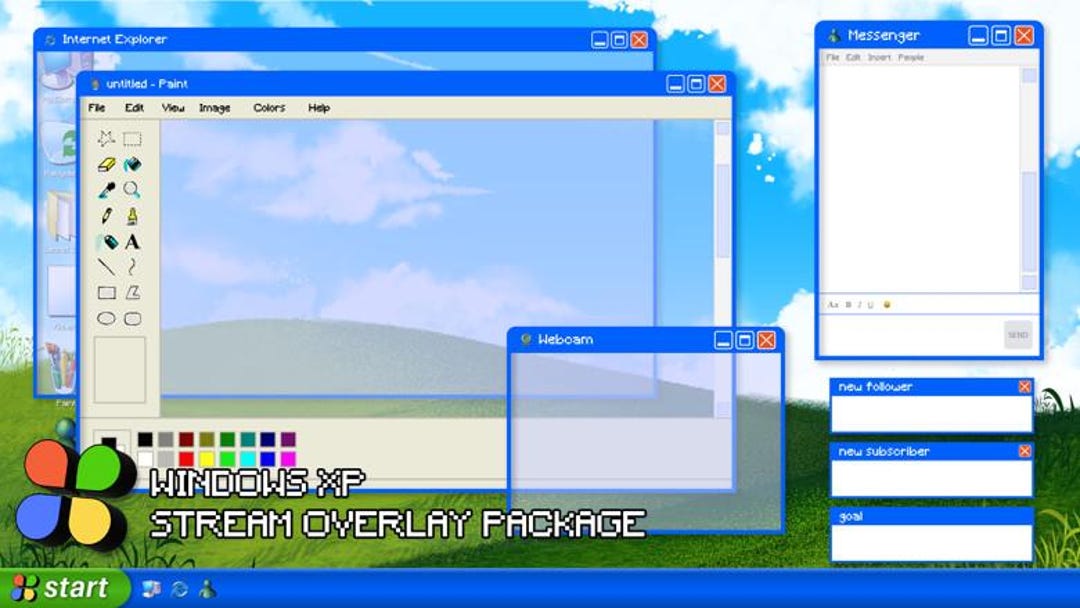 Windows XP Stream Static Overlay Package for Twitch or Youtube ...