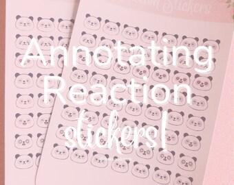 Panda Emoji Annotating Reaction Stickers | Journaling Stickers | Annotating Stickers