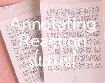 Cat Emoji Annotating Reaction Stickers | Journaling Stickers | Annotating Stickers
