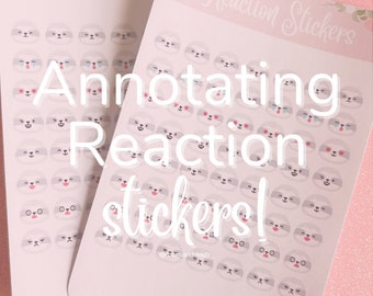 Sloth Emoji Annotating Reaction Stickers | Journaling Stickers | Annotating Stickers