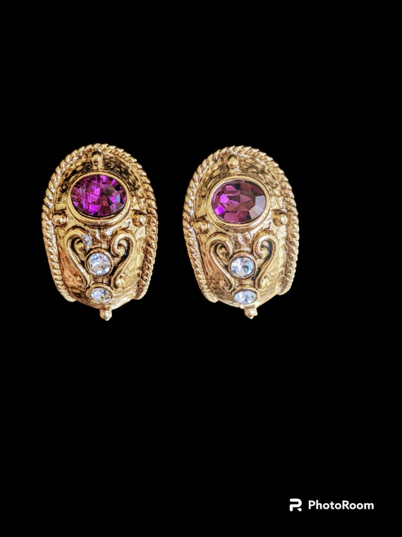 Dramatic Vendome hoop clip on earrings