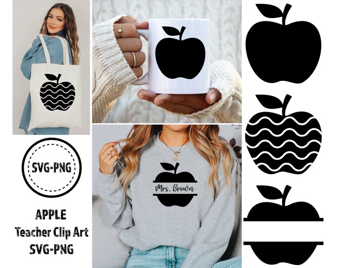 Teacher Split Monogram SVG, School Supplies Cut File (digital Download ...