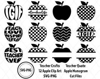 teacher svg | apple monogram svg | apple svg | tgif teacher | school apple svg | apple name frame svg | teacher split monogram svg |