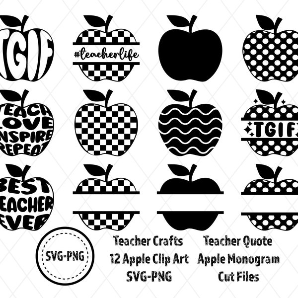 teacher svg | apple monogram svg | apple svg | tgif teacher | school apple svg | apple name frame svg | teacher split monogram svg |