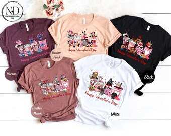 Disney Coffee Latte Shirt, Valentine Disneyland Shirt, Mickey Minnie Donald Daisy Goofy Pluto Love Tee