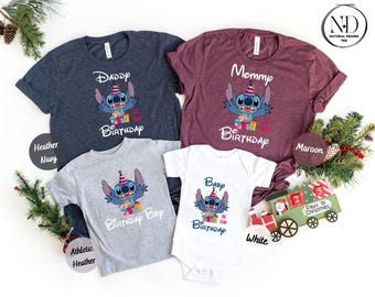 Stitch Birthday Shirt, Custom Stitch Birthday Shirt, Disney Stitch Shirt, Kids Birthday Shirt, Birthday Family Shirt, Disneyland Birthday