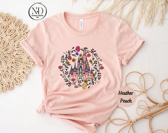 Magic Kingdom Castle T-Shirt, Floral Disneyworld Spring Shirt