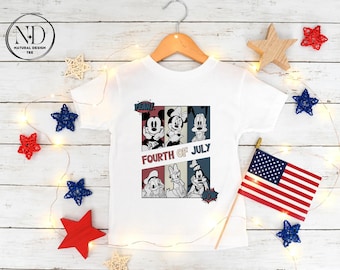 Mickey and Friends 4th July 2026 Shirt, USA 250th Anniversary Patriotic Tee, Disneyland Family WDW Shirt