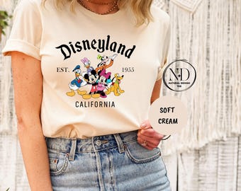 Vintage Disneyland 1955 Shirt, Mickey and Friends, Family Trip