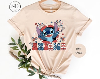Disney Stitch and Snacks 4th of July Shirt, Disney Freedom, Disney Patriotic Shirt, Disney Independence Day Tee, Disney America Shirt