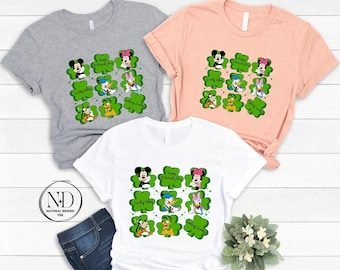 Mickey & friends Happy St. Patrick's day Disney shirt, Disney Patricks day Feeling lucky shirts, 4 Leaf Clover WDW Disneyland Tee