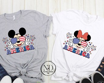 Disney Fourth Of July Shirt, 4th of July Shirt, Mickey Head Shirt, Disney Family Vacation Shirt, Mickey Minnie, Happy 4th of July Tee
