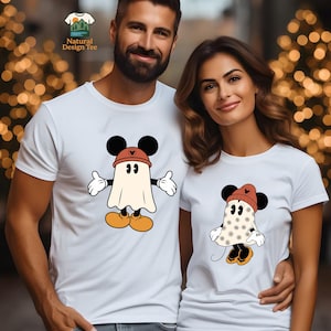 Mickey and Minnie Halloween Shirt, Disney Halloween Gift Shirt, Mickey and Minnie Ghost Shirt, Halloween Disney Trip Shirt