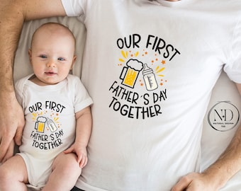Our First Father's Day Matching Shirt, Dad and Baby Outfit
