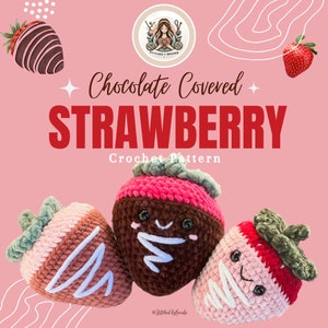 Chocolate Dipped Strawberry Crochet Pattern - Beginner Friendly (PDF Pattern)