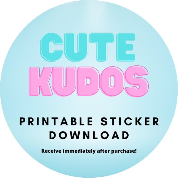 Cute Kudos Sticker Pack digital Download Etsy