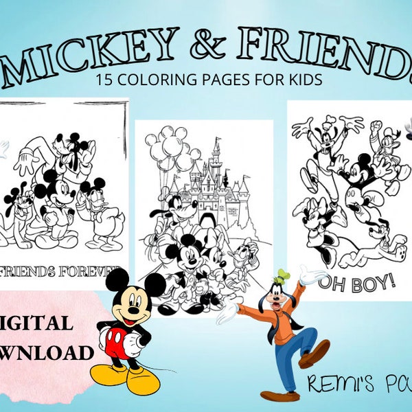 Coloring Pages Mickey & Friends Digital Download: Coloring Pages