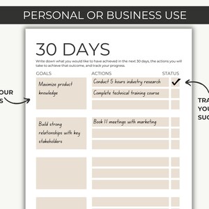 30 60 90 Day Plan Template | Digital Goal Setting Planner Printable PDF ...