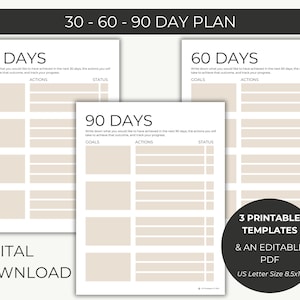 30 60 90 Day Plan Template