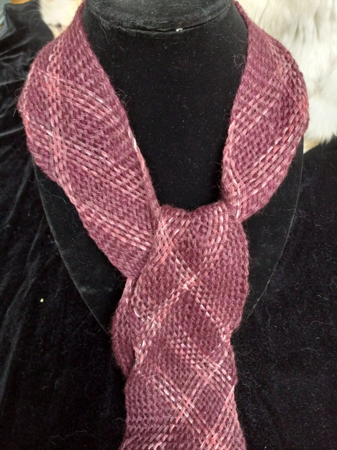 Red Hood Alpaca wool scarf bonnet