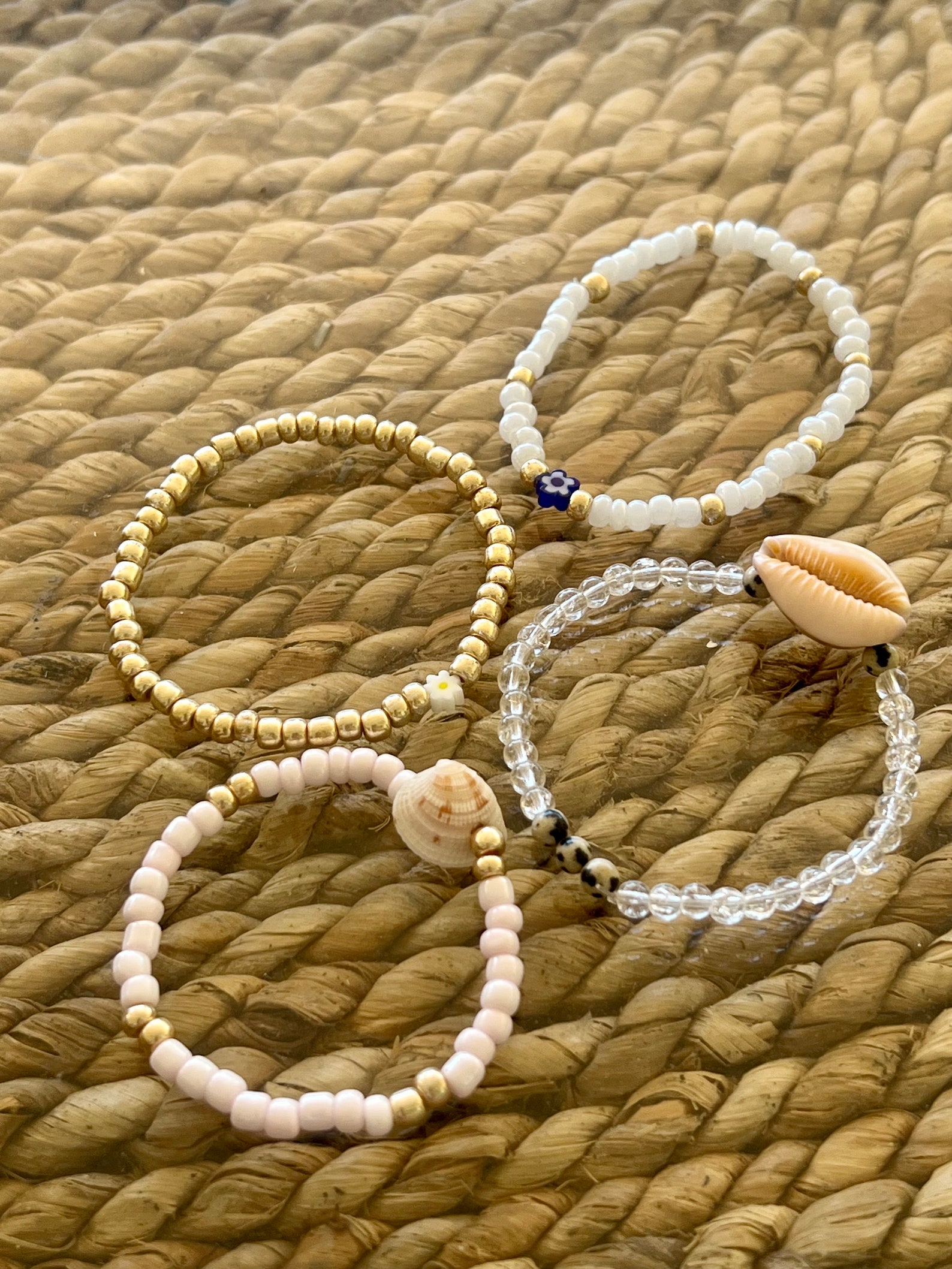 Beaded Coastal Shell Bracelets, 4 Stack, Custom - Etsy