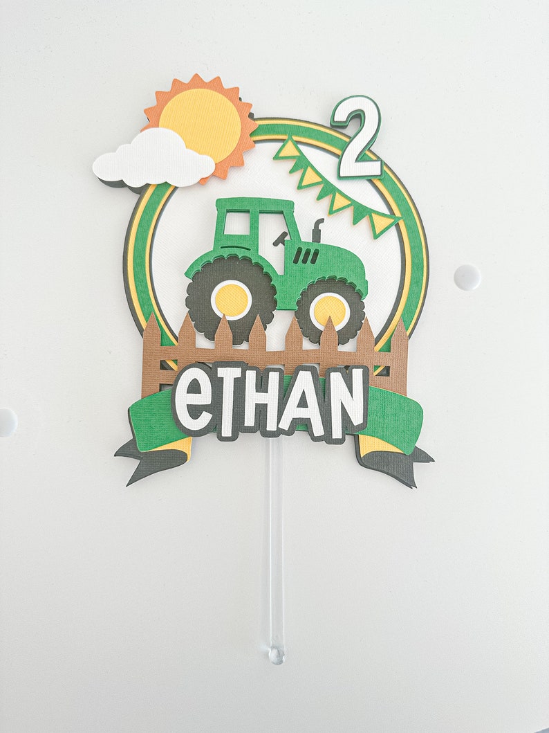 Tractor Cake Topper Green Tractor Cake Topper Tractor Etsy