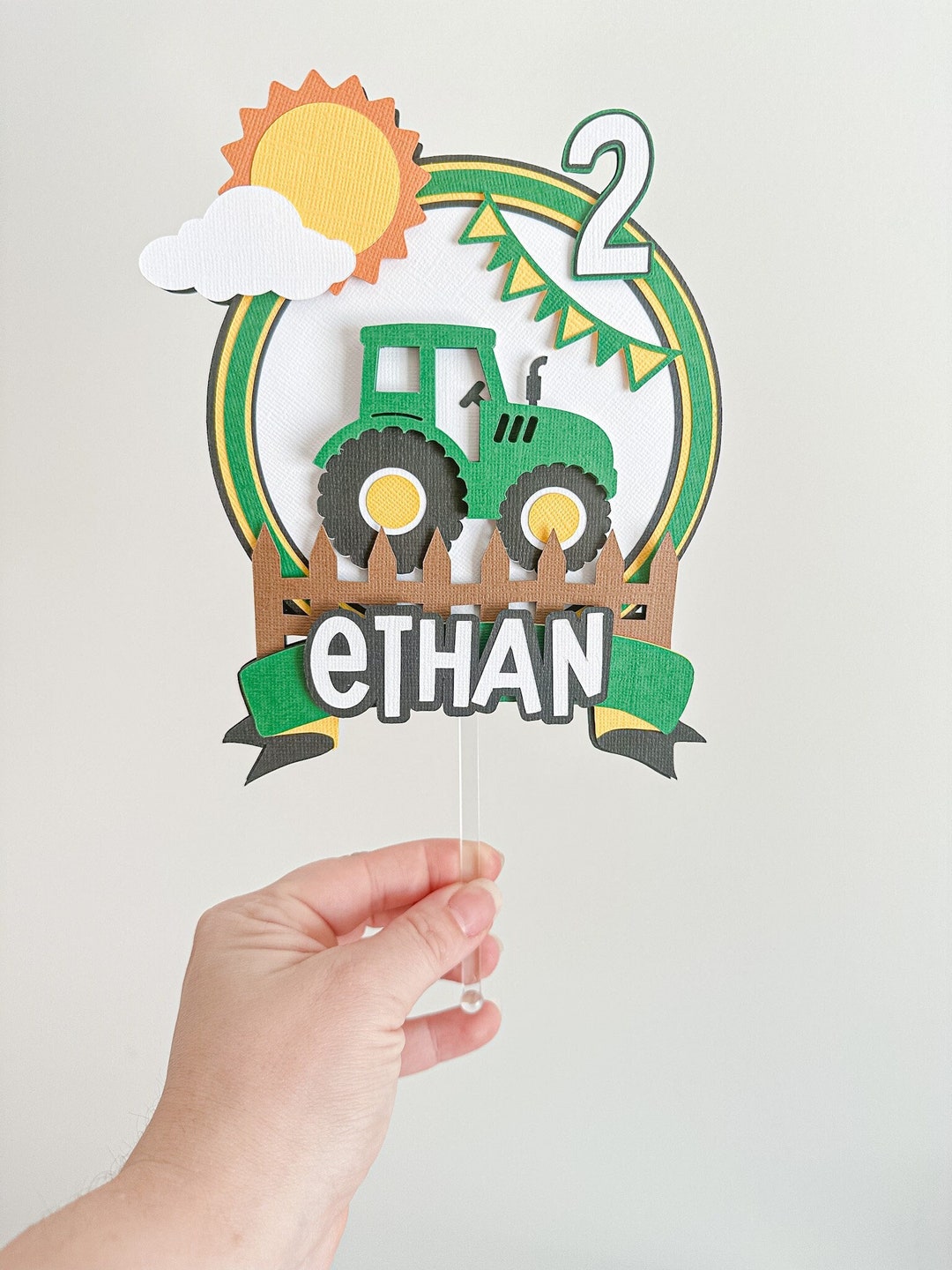 Tractor Cake Topper, Green Tractor Cake Topper, Tractor Birthday Decor