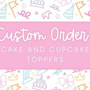 Custom Cake Topper, Custom Shaker Cake Topper, Custom Cupcake Toppers, First Birthday Cake Topper, Custom Party Decor, Ella Belle Co.