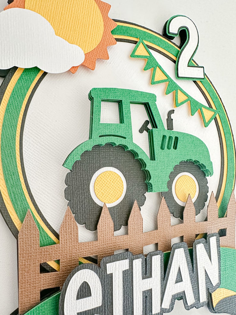 Tractor Cake Topper Green Tractor Cake Topper Tractor Etsy