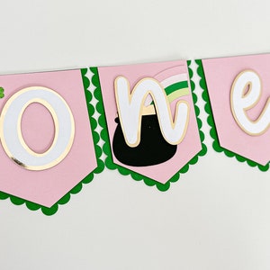 Lucky One High Chair Banner, Lucky One Theme Birthday, Lucky One Party Decor, St. Patricks's Day 1st Birthday, Pink Lucky One Party