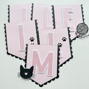 Kitten Birthday Banner, Cat Birthday Banner, Kitty Banner, Kitten Theme Party, Cat Party Decor, Kitten Birthday Decor, Cat Birthday Decor