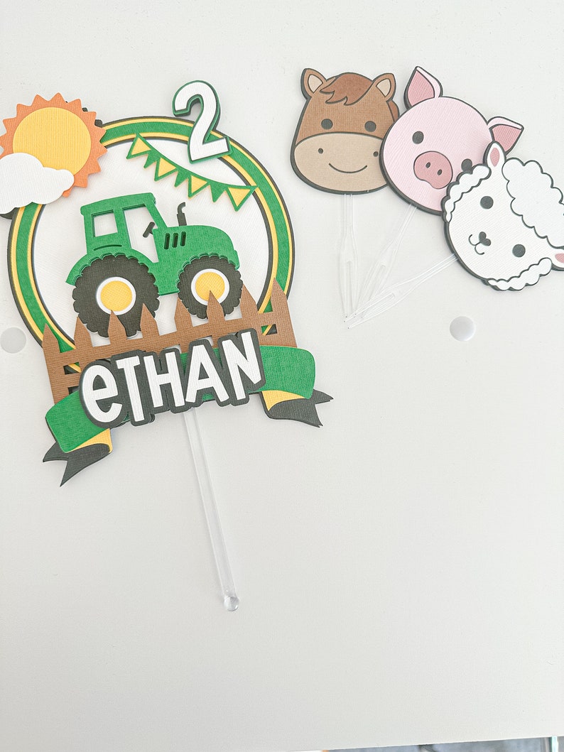 Tractor Cake Topper Green Tractor Cake Topper Tractor Etsy