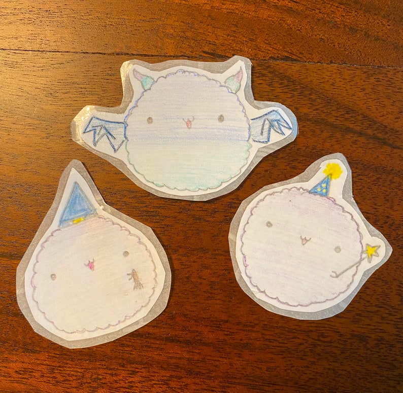 Cute Stickers Parchment Paper Peel Etsy