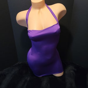 strapless open back dress Dark Purple Glitter Tight Fitted Halterneck Cut Out Bodycon Dress
